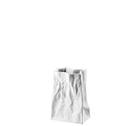 Rosenthal Vase Sac en Papier Do not Litter, Porcelaine, 14 cm, Blanc mat