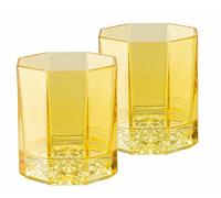Rosenthal Versace Set De 2 Verres Whisky Cristal Medusa Lumiere Ambre Jaune