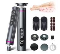 RoserRose 3 en 1 Rapeuse Pieds Électrique, 9 Vitesses Réglables avec Affichage, Batterie 2000mAh, Râpe Electrique Pied pour Éliminer Les Callosités, Épiler et Soigner Les Ongles (Gris)