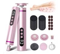 RoserRose 3 en 1 Rapeuse Pieds Électrique, 9 Vitesses Réglables avec Affichage, Batterie 2000mAh, Râpe Electrique Pied pour Éliminer Les Callosités, Épiler et Soigner Les Ongles (Rose)
