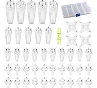 RoserRose 44 Pièces Crochets Muraux pour Cadre Photo, Crochet Mural en Plastique Invisible, Clous beton, Attache Beton, idéal pour suspendre un cadre photo, une horloge(Blanc)