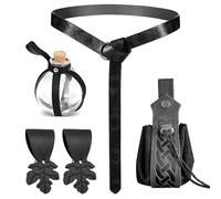 RoserRose Costume de nécromancien d'Halloween, vêtement médiéval, avec biberon de potion magique de 250 ml, ceinture médiévale, boucle de ceinture, pour cosplay, magicien, costume de sorcière