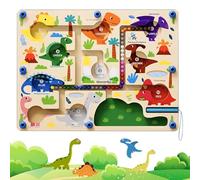 RoserRose Labyrinthe Magnetique, Labyrinthe Magnetique Enfant, Jeu De Tri MagnéTique Dinosaure, Apprendre Les Couleurs Jeu De Comptage Et Tri Jouet Bois, Jouet Montessori Enfants âGéS De 2-8 Ans
