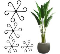 RoserRose Lot de 4 supports pour plantes vivaces, fleurs, roses, tomates, Monstera et support pour plantes d'intérieur, vivaces et fleurs (noir)
