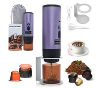 RoserRose Machine à Café Portable, Machine à Café de Voyage - Sans Fil & Auto-Chauffante - Avec Batterie 7800mAh, Fonction de Charging USB-C & Pressions 15 Bar - Compatible NS/DG (Violet)