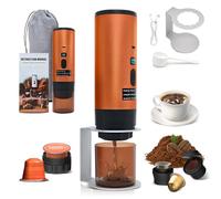 RoserRose Machine à Café Portable, Machine à Café de Voyage - Sans Fil & Auto-Chauffante - Avec Batterie 7800mAh, Fonction de Charging USB-C & Pressions 15 Bar - Compatible NS/DG (Orange)