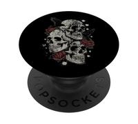 Roses and Skulls Elder Emo Grunge Punk Graphic Goth Gothic PopSockets PopGrip Adhésif