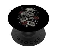 Roses and Skulls Elder Emo Grunge Punk Graphic Goth Gothic PopSockets PopGrip Adhésif