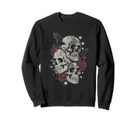 Roses and Skulls Elder Emo Grunge Punk Graphic Goth Gothic Sweatshirt