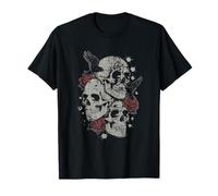 Roses and Skulls Elder Emo Grunge Punk Graphic Goth Gothic T-Shirt