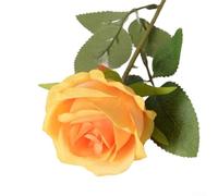 Roses artificielles en velours pour décoration de mariage et d'intérieur, 35 cm, arrangement floral réaliste en tissu de soie pour mur et centres de table (orange)