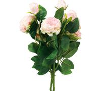 Roses artificielles Rose Crème Vintage Dry-Look Real-Touch Deko 53cm 3er Set