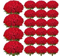 Roses artificielles rouges 500 pièces - Fleurs artificielles de roses - Fausses roses pour décoration - Fleurs artificielles de haute qualité
