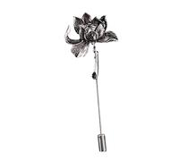 Roses Broche De Revers Ancient Lotus Flower Brooch Shirt Lapel Pin Suit Corsage Long Needle Pins And Brooches For Women And Men Accessories(Color3)