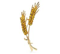 Roses Broche De Revers Beautiful Wheat Designs Brooches Pins Crystal Charming Flowers Plants Casual Party Brooch(Color 3)