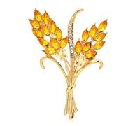 Roses Broche De Revers Beautiful Wheat Designs Brooches Pins Crystal Charming Flowers Plants Casual Party Brooch(Color 7)