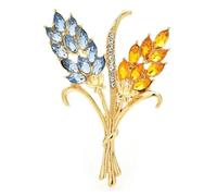 Roses Broche De Revers Beautiful Wheat Designs Brooches Pins Crystal Charming Flowers Plants Casual Party Brooch(Color 8)