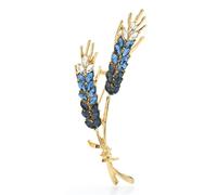 Roses Broche De Revers Beautiful Wheat Designs Brooches Pins Crystal Charming Flowers Plants Casual Party Brooch(Color 1)