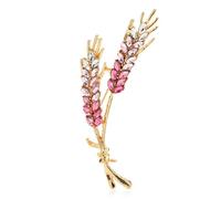 Roses Broche De Revers Beautiful Wheat Designs Brooches Pins Crystal Charming Flowers Plants Casual Party Brooch(Color 2)