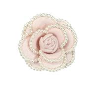 Roses Broche De Revers Camellia Flower Lapel Pins Broooch Fabric Pearl Corsage Cardigan Suit Collar Pin Brooches Wedding Jewelry(Color-04)