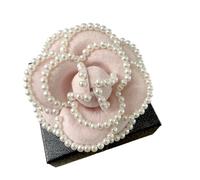 Roses Broche De Revers Camellia Flower Lapel Pins Broooch Fabric Pearl Corsage Cardigan Suit Collar Pin Brooches Wedding Jewelry(Color-02)
