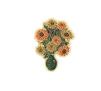Roses Broche De Revers Creative Cartoon Cute Sunflowers Brooch Paint Craft Alloy Pin Badge Clothing Bag Accessories Plant Jewelry