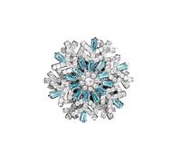 Roses Broche De Revers Creative Rotating Snowflake Brooch Super Beautiful Three-dimensional Corsage Feminine Blazer Pin Accessory For Women And Men(Blue)