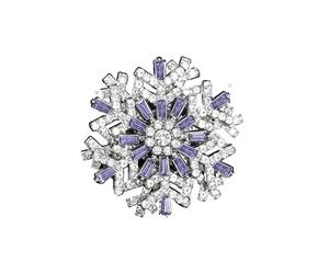 Roses Broche De Revers Creative Rotating Snowflake Brooch Super Beautiful Three-dimensional Corsage Feminine Blazer Pin Accessory For Women And Men(Purple)