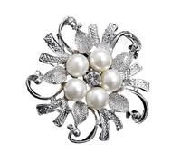 Roses Broche De Revers Exquisite Imitation Pearl Rhinestone Flower Brooches For Women Elegant Circle Wreath Leaf Lapel Pins