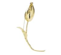 Roses Broche De Revers Large Charming Tulip Flower Brooches Pins For Women Lady Flowers Bud Office Party Brooch(Gold)