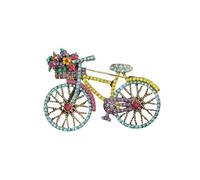 Roses Broche De Revers Shining Bicycle Brooches For Women Unisex Beautiful Taking Flowers Bike Brooch Pins Badge Men Clothing Accessories(Blue)