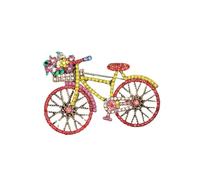 Roses Broche De Revers Shining Bicycle Brooches For Women Unisex Beautiful Taking Flowers Bike Brooch Pins Badge Men Clothing Accessories(Yellow)