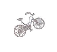 Roses Broche De Revers Shining Bicycle Brooches For Women Unisex Beautiful Taking Flowers Bike Brooch Pins Badge Men Clothing Accessories(Silver)