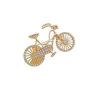 Roses Broche De Revers Shining Bicycle Brooches For Women Unisex Beautiful Taking Flowers Bike Brooch Pins Badge Men Clothing Accessories(Gold)