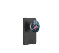 Roses Butterfly Stained Art Effect Stain Pink Blue Floral PopSockets PopWallet pour MagSafe