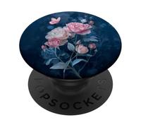 Roses Butterfly Stained Art Effect Stain Pink Blue Trans PopSockets PopGrip Adhésif