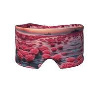Roses by The Sea Bandeau de sommeil latéral unisexe Masque de sommeil et cache-oreilles (68,1 x 10,9 cm), intérieur et extérieur, voyage, yoga, confort réglable