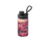 Roses by The sea Bouteille isotherme en acier inoxydable avec couvercle à paille pour voyage et sport 355 ml