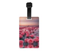 Roses by The Sea Mallette amovible pour sac de golf, étiquette de confidentialité, sac d'école pour enfants, étiquette de sac de sport, étiquette de bagage de voyage
