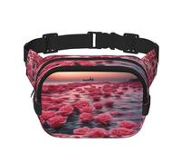 Roses by the sea Sac banane carré double couche - Sac banane unisexe partout pour la course, les voyages, la randonnée, le fitness, noir, taille unique, Noir/blanc, One Size