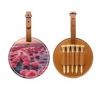 Roses by The Sea Sac de rangement pour tee de golf marron, sac de rangement multifonction pour tees de golf pour homme, matériau PU durable