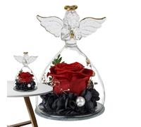 Roses d'ange de Noël - Roses d'ange d'anniversaire, Figurine d'ange éternelle | Roses préservées commémoratives, Roses d'ange romantiques, Figurines d' Gardiens pour la Saint-Valentin