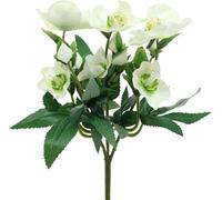 Roses de Noël Blanc Fleurs artificielles Bouquet de décoration de Noël 27cm