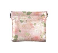 Roses dorées romantiques pour la Saint-Valentin Porte-monnaie en cuir PU étanche Accessoires de voyage pour femme fille, Roses roses romantiques dorées pour la Saint-Valentin, decoration