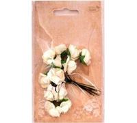Roses en papier nuances de blanc MIX 12pcs