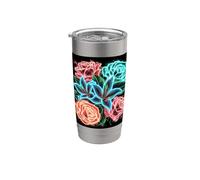 Roses et lys brillants comme par magie Gobelet isotherme en acier inoxydable double paroi