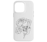 Roses Flower Skull Y2K with Cute Star Pattern for Goth Mom Coque pour iPhone 14 Pro Max