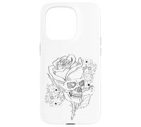 Roses Flower Skull Y2K with Cute Star Pattern for Goth Mom Coque pour iPhone 15 Pro