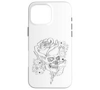 Roses Flower Skull Y2K with Cute Star Pattern for Goth Mom Coque pour iPhone 16 Pro Max