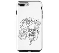 Roses Flower Skull Y2K with Cute Star Pattern for Goth Mom Coque pour iPhone 7 Plus/8 Plus